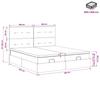 Ottoman Bed with Mattress and LED Cream 200 X 200 Cm Fabric