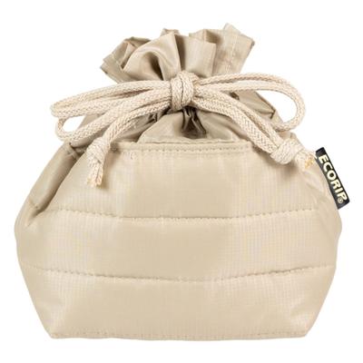 Padou Ecorip Cooler Rice Ball Drawstring Bag Made with Recycled Insulated Drawstring Lunch Keeps Food Cold and Made In Japan (Beige) -