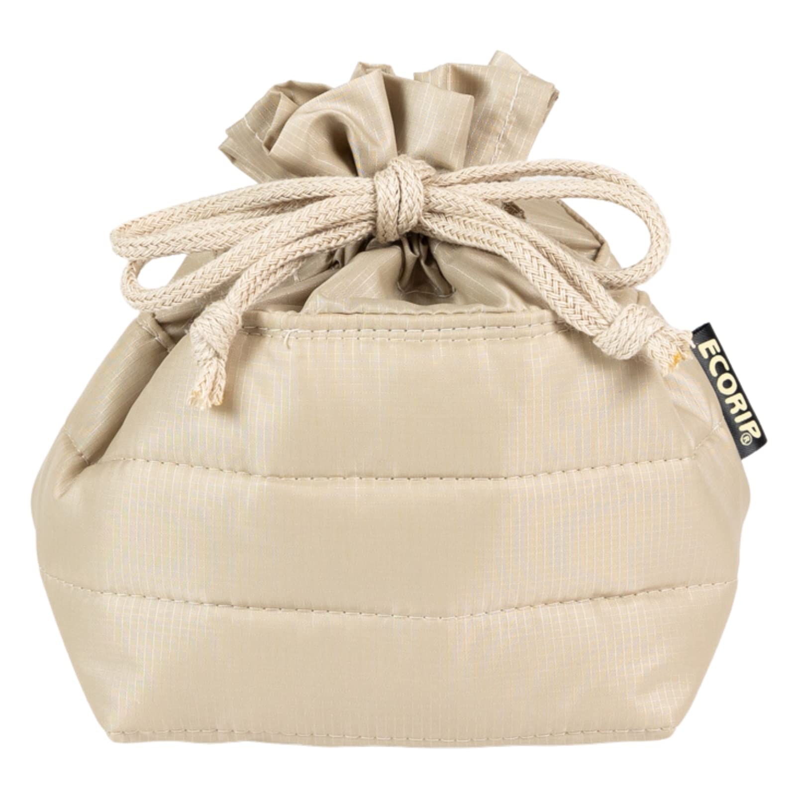 

padou Ecorip Сумка-мішечок для рисових кульок з кулісою Зроблена з переробленої ізольованої тканини Сумка для обіду Зберігає їжу холодною Виготовлено в Японії [Ecorip] (бежевий) бежевий