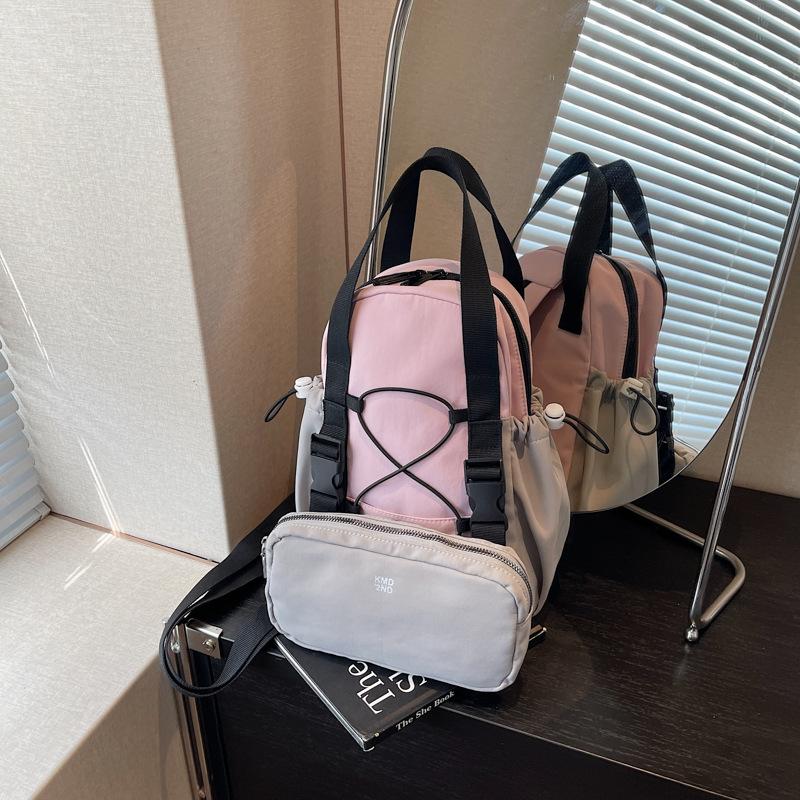 

Рюкзак женский модель для шопинга модный портативный маленький рюкзак повседневный универсальный для поездок на работу плечевая сумка мессенджер розовый