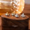 Korean Style S925 Sterling Silver Saturn Stud Earrings for Women - Diamond-Set, Super Shiny, Small Light Luxury Zircon Design