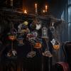 Dark Aesthetic Halloween Showcase Ornament 36Pcs Vintage Wooden Hanging Ornaments, Pumpkin Black Cat Witch Ghost Decorative Signs Crow Castle