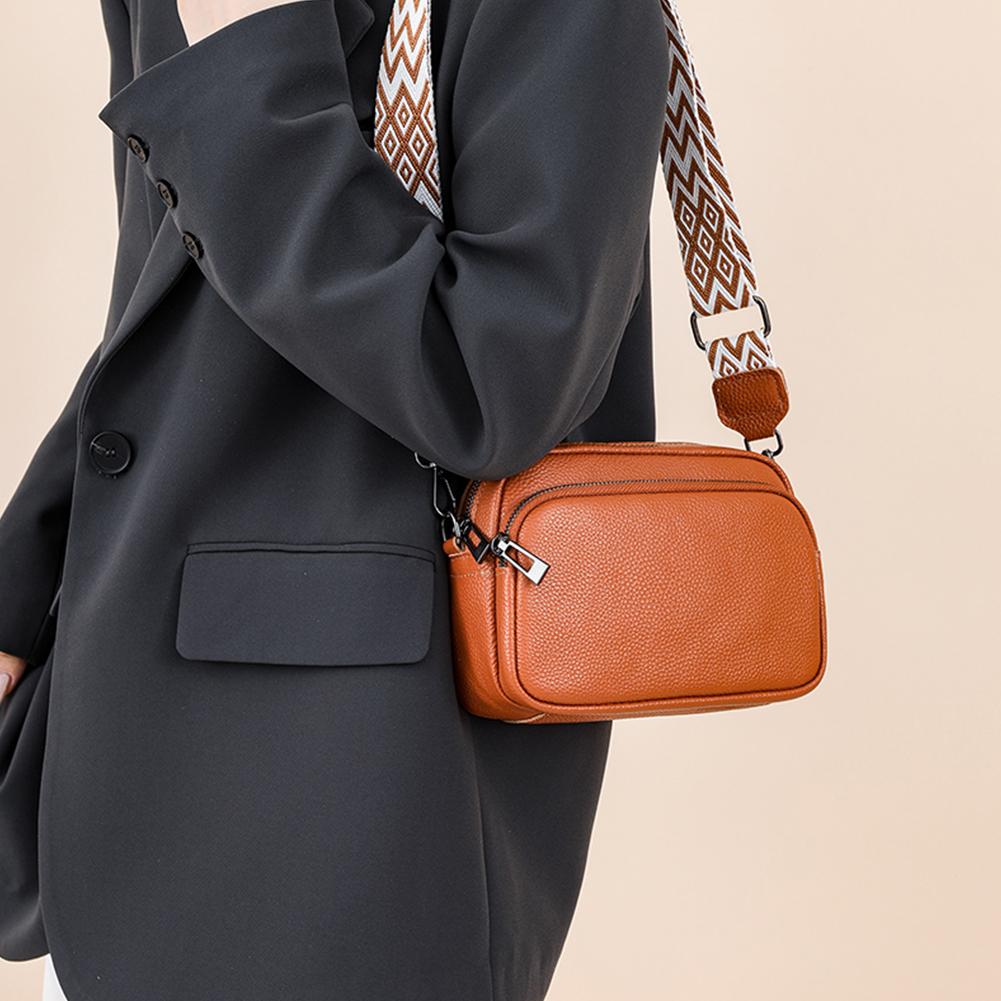 Genuine Leather Ladies Handbags Fashion Women Handbags Portable Solid Color Adjustable Strap Simple Casual for Weekend Vacation