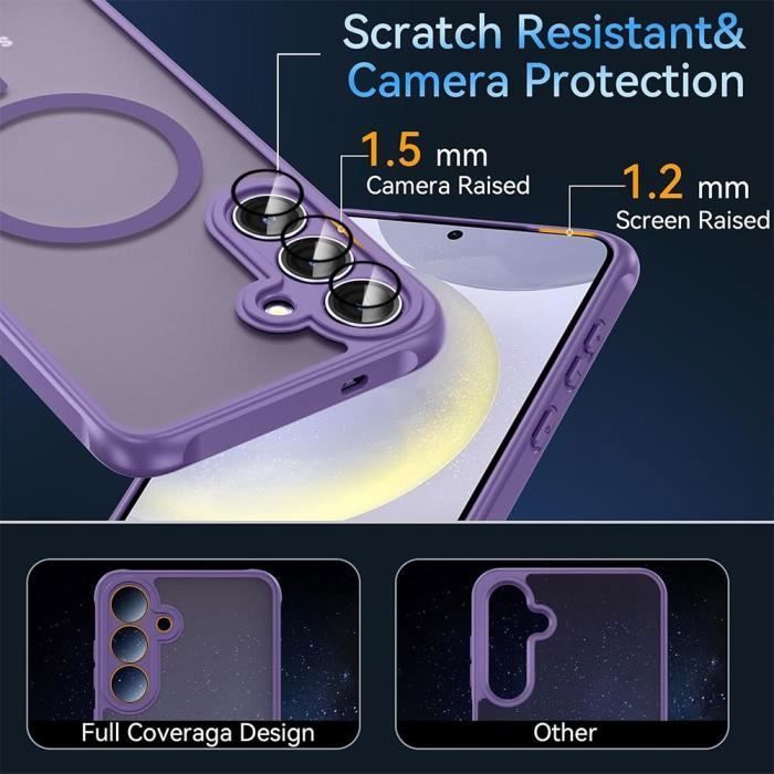 Skal - BOOLING - för Samsung Galaxy S25 - Lila - Inbyggt kameraskydd och 2 Glas