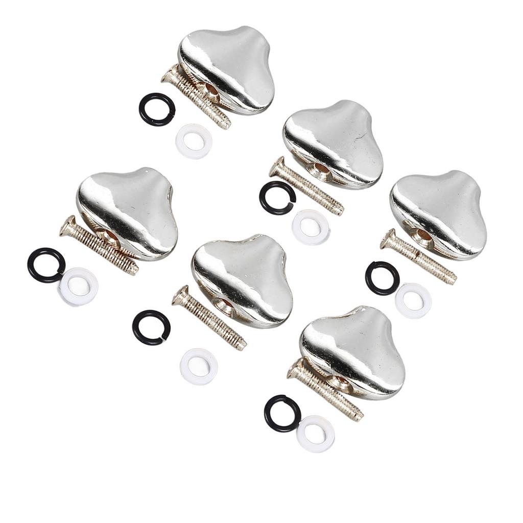 6 Stück Gitarrenmechanik-Knopf Exquisite Fischschwanzform Bequemer Griff Metall Stimmwirbelkopf