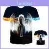 Exquisite Fire Ice Wings Angel Printed 3d T-shirts With Hip Hop Flair For Trendsetters