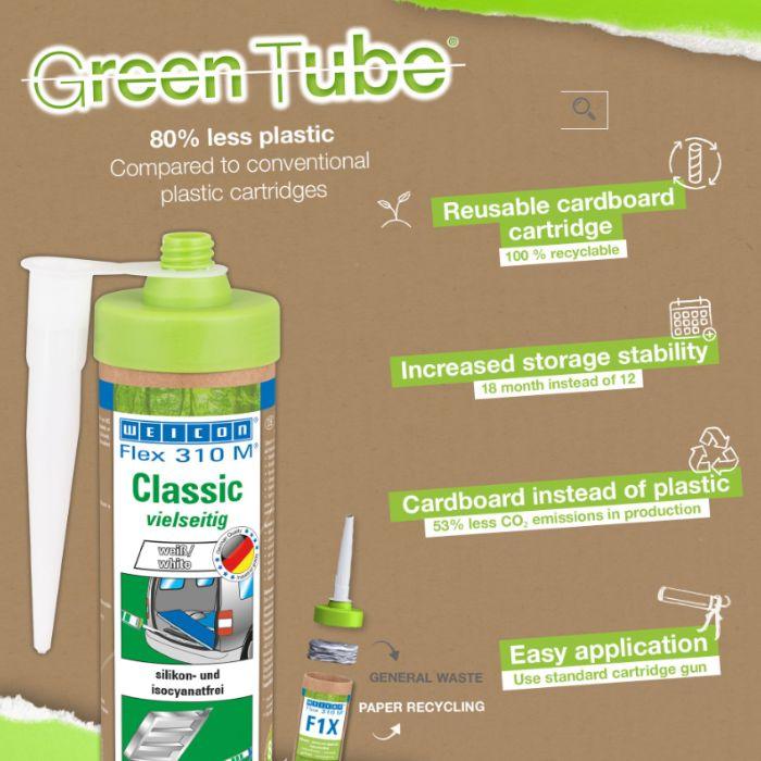 Weicon Green Tube Flex 310 Classic Set Ms Polymer Glue Gray 3 X 280 Empty Tube 6 Nozzles