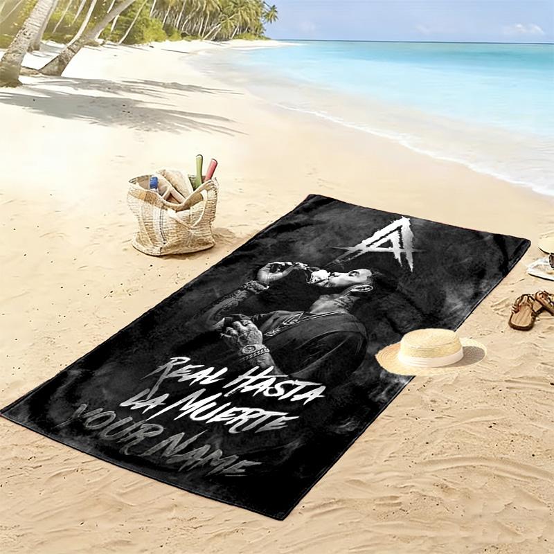 Name Custom Anuel AA Print Beach Towel, Large Soft Quick Dry Towel for Beach Camping Swimming