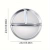 Food Grade 3 Grid Stainless Steel Dinner Plate 23CM Round 1/3Pcs Serving Tray for Commercial Restaurant Fast Food