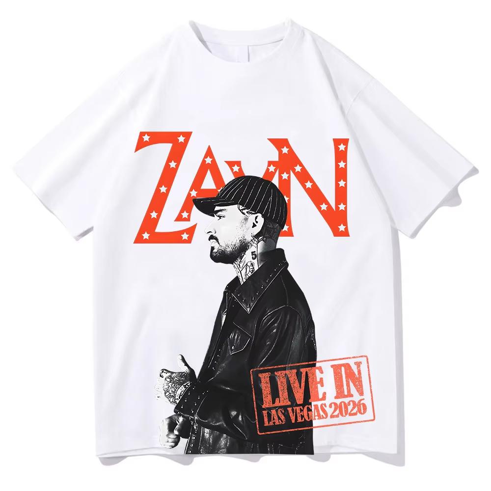 2026 Summer Unisex Vintage Top Fashion Tee Zayn Vegas Red Logo Tee Zayn Malik Graphic Clothes High Quality Cotton Comfortable T-shirt 4XL