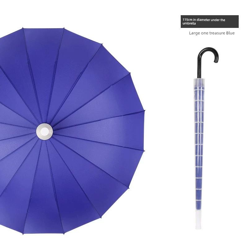 24-Rib Waterproof Umbrella with Curved Handle, Straight Pole, Impact-Resistant Fabric, Safety Umbrella, Automatic Promotional Umbrella, Rainbow