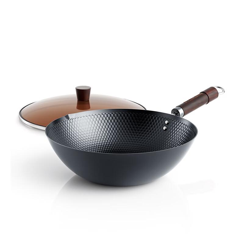 DUMIK 32cm Wrought Iron Non-stick Wok