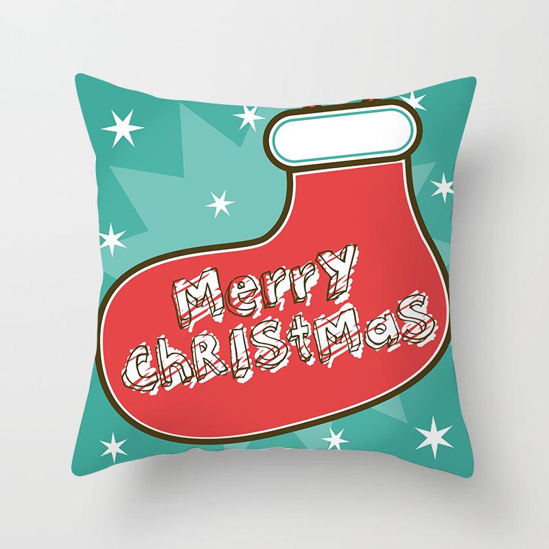 Wish Home Christmas Snowflake Digital Printing Peach Skin Car Pillow Cushion Pillow Case