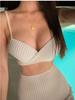 Women's High-End Sexy Three-Piece Swimsuit: Pure Desire Style with Perspective Steel Support, Gathered Fit, and Split Design.