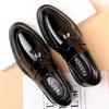 Leather Casual Shoes Men Shoe Metal Buckle Tassel Loafers Black Men's Casual Shoes Formal Shoe for Weddings Parties Shoes