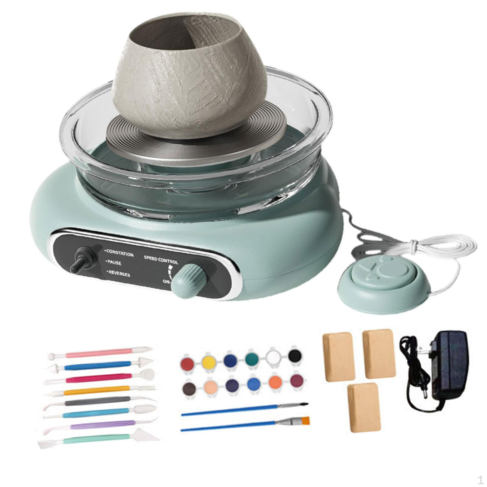 

Мини гончарный круг, набор для формовки глины, регулируемая скорость, машина для производства керамики, серый зелёный