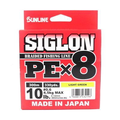 Sunline Ligne PE X8 Siglon 300M PE 0.6 10LB Vert citron (2196)