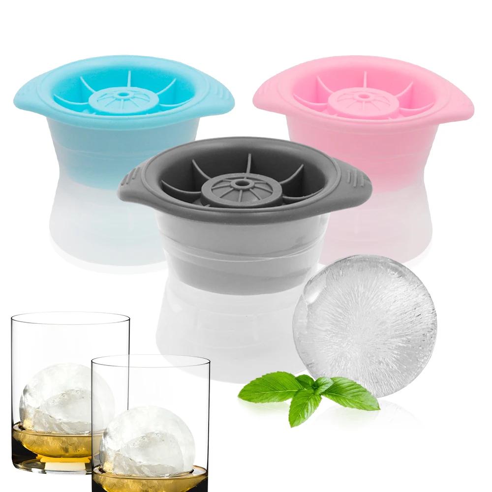 5cm 2 Zoll Whiskey Eishockey Form Silikon Runde Eiswürfelbereiter Große Klare Eiskugel Schale Sphäre Schnellgefrierfach Bar Cocktail Werkzeug