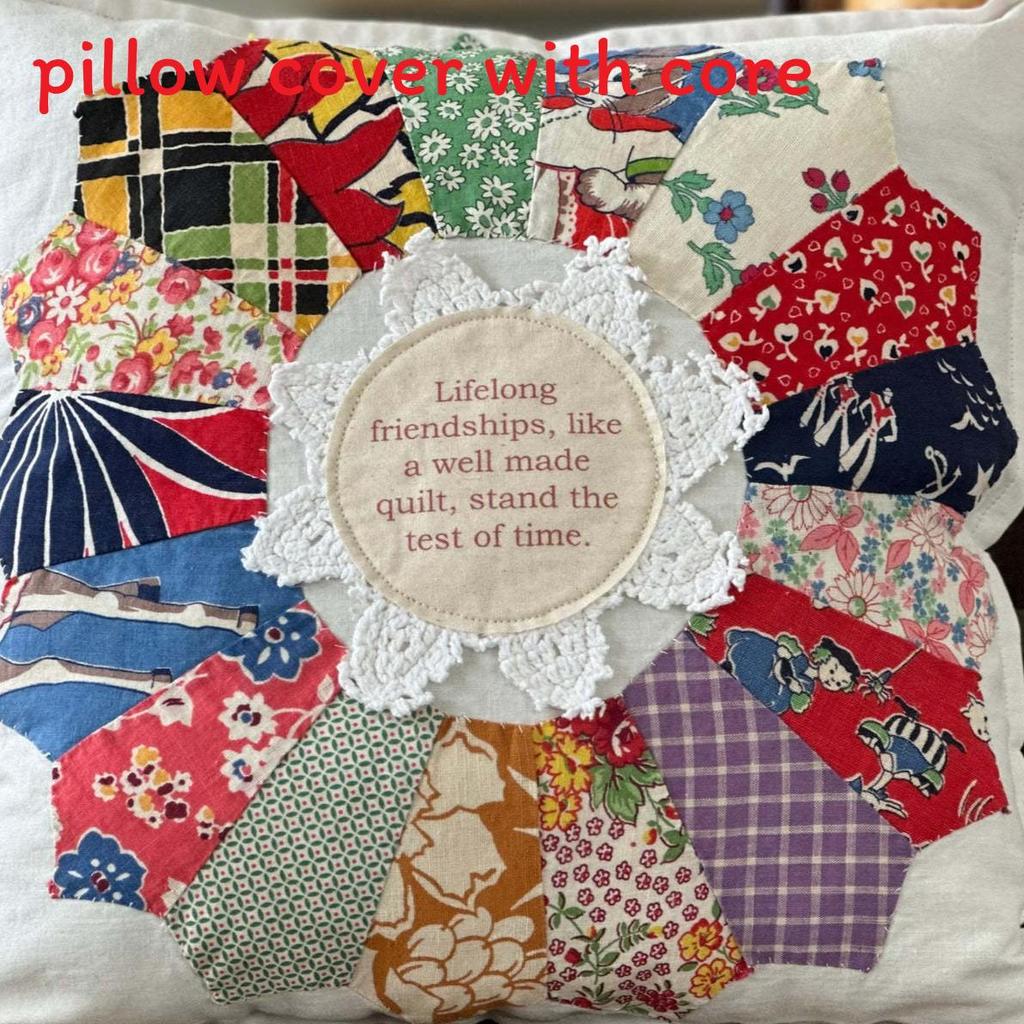 Vintage Quilt Friendship Pillow With Polyester Cover And Cotton Filling For Home Decor