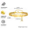 Personalized Engrave ID Name Custom Bracelet for Women Girl, Initial A-Z Letter Alphabet Pendant Stainless Steel Jewelry Gift