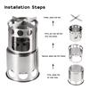 Portable Camping Combo Wood Burning Stove & Cooking Pot Set Fishing Hiking