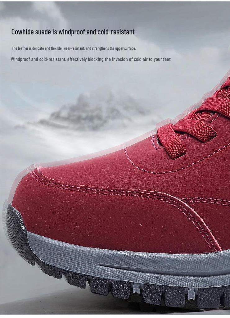 Winter Velvet High-Top Cotton Boots - Men's & Women's Outdoor Casual Walking Shoes, Large Sizes Available