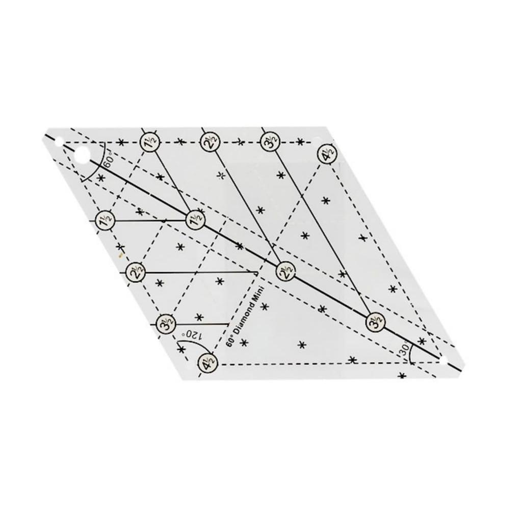 Multifunctional Sewing Ruler Fabric Cutting Ruler Acrylic Quilters Ruler 60 Degree Quilting Template Ruler