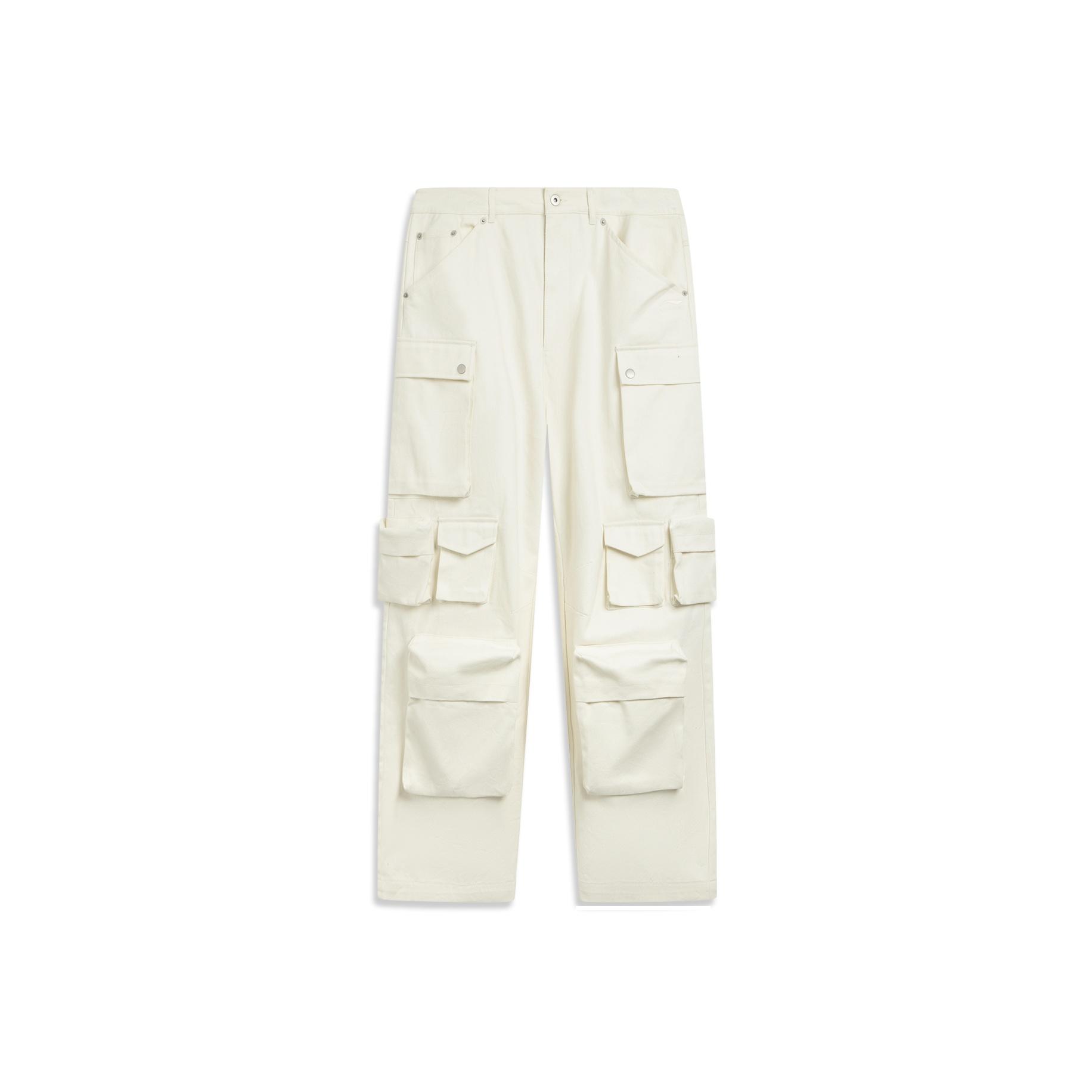 

Li-Ning Простые Модные Удобные Универсальные Однотонные Повседневные Брюки со Средней Посадкой Мужские брюки AKXV467-2 M