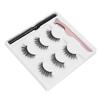 SelfAdhesive Eyeliner Water Liquid Eyeliner False Eyelashes Tweezers Makeup Tool Set(E25 Green Box )