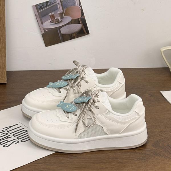 Fashion Small White Shoes Clogs Platform Casual Female Sneakers All-Match Wedge Basket 2025 Summer Creepers Breathable Sports Leisure