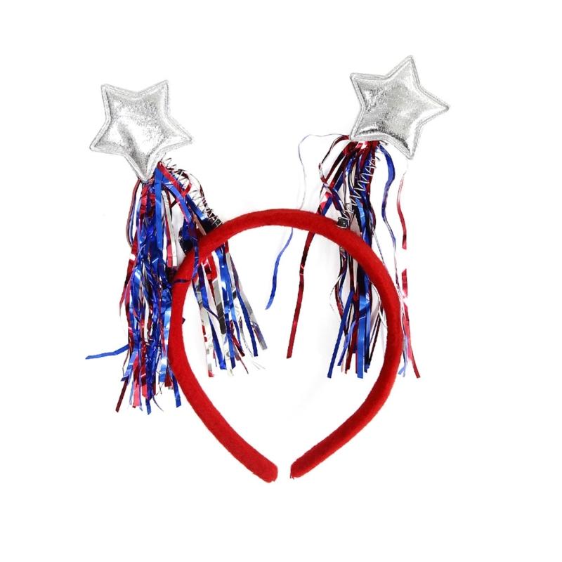 Independence Day Headbands With Double Heart Design And Stripes July 4th Parades Headbands Hair Decors For Celebrations