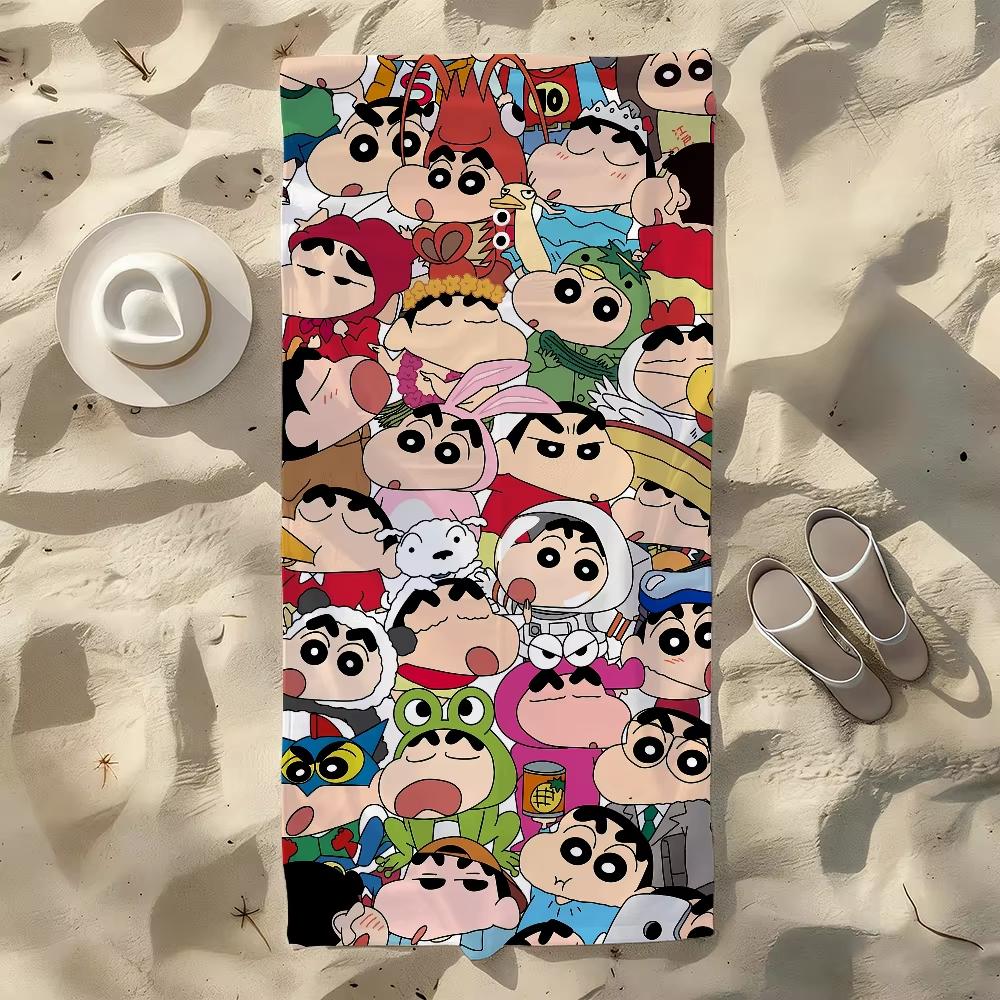 Cartoon Crayon Shinchan Beach Towel, Quick Drying Soft Skin Friendly for Swim Yoga Gym All Season Travel Gift