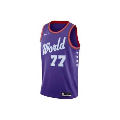 Rookie Game SW Fan Version Chicago Luka Doncic No. 77 Basketball Jersey Men Tops Blue CU8615-509