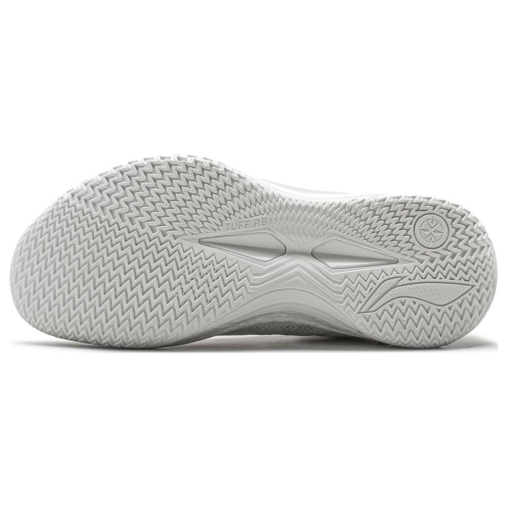 Li Ning Liren 4 Weißer Perlmutt Mittelhohe Basketballschuhe Unisex Nebelweiß ABAT095-8