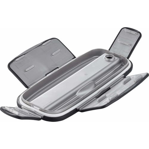 Asvel Lantus DB TLB-TS820 Silver Lunch Box, 820ml, 22.4cm W x 10.4cm D x 9.0cm H, with bag