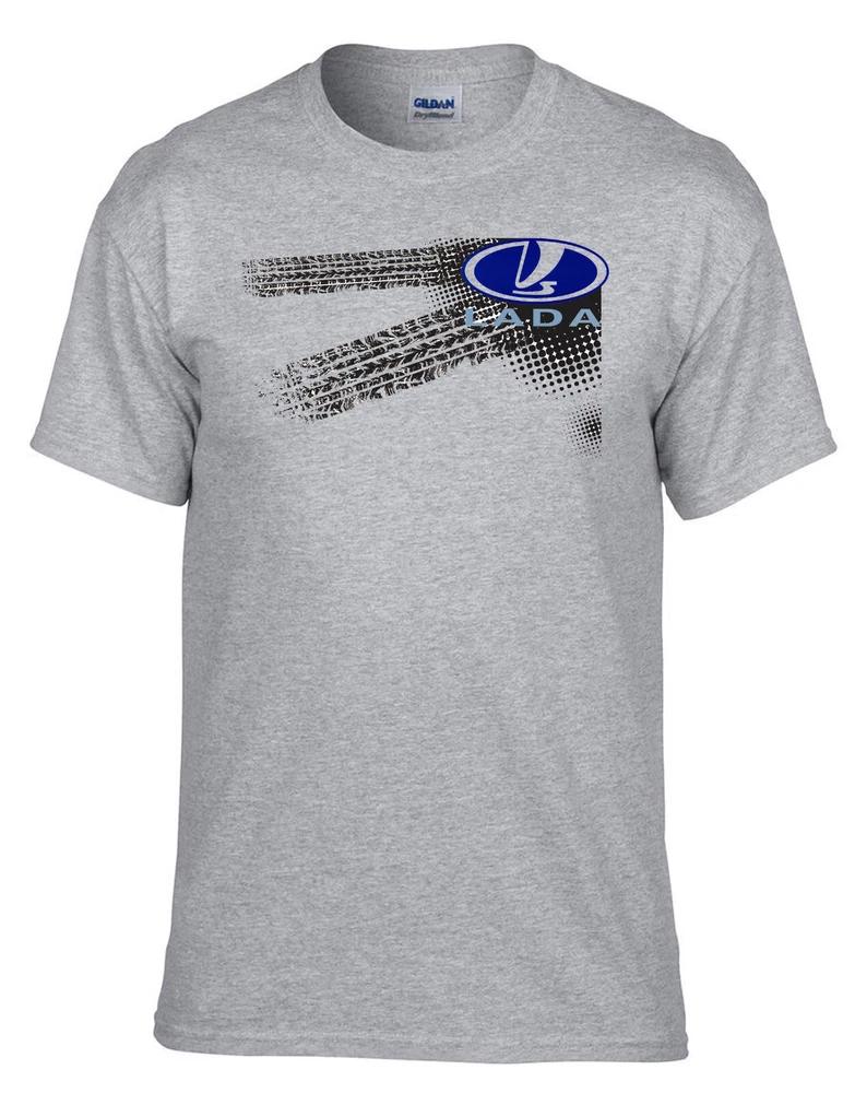 LADA Russian Car Logo Grey TShirt 049Grey 2XL