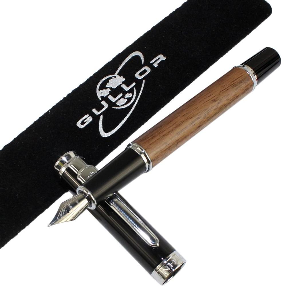 Gullor Elegant Fountain Pen with Gift Box and Ink Cartridge Jinhao 8802 Brown Wood