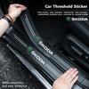 5 Stück Auto Schwellenaufkleber Kratzfeste Aufkleber Schutz für Octavia Superb Rapid Kodiaq Karoq Fabia Kamiq Enyaq iV Scala