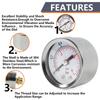 1/8'' NPT Fuel Pressure Gauge 0-15PSI 0-1Bar & Wrench Adaptor Kit Double Scale Pressure Gauge for Fuel Injections System
