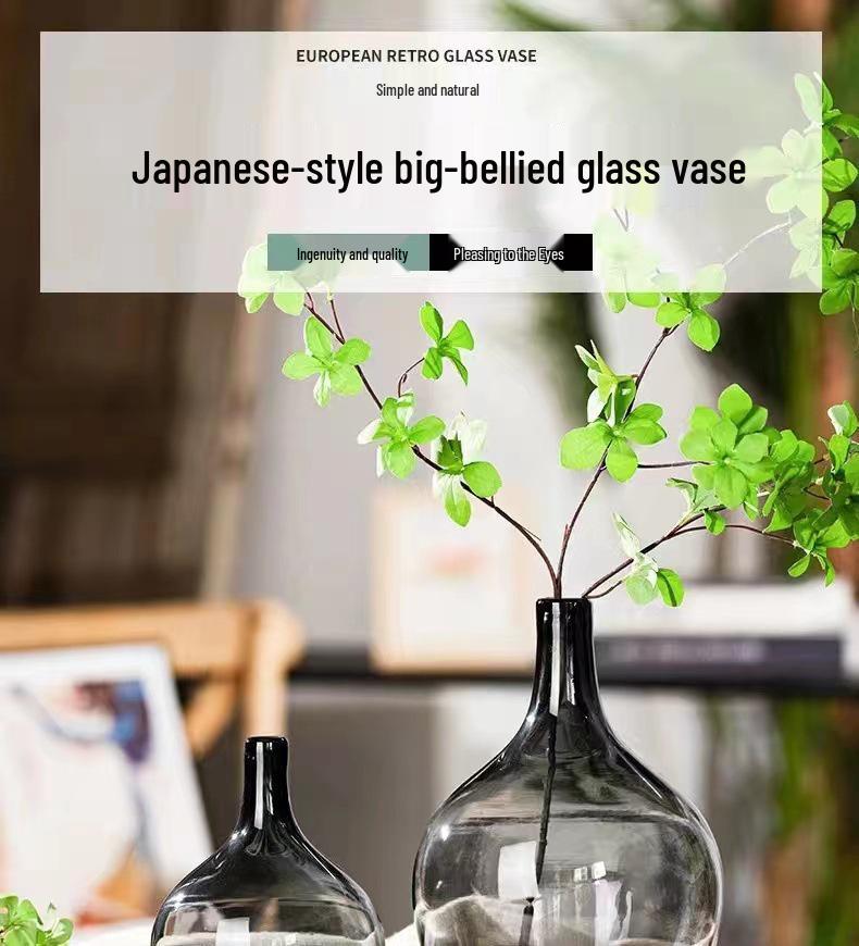 Transparent glas hydroponisk vas för blomsterarrangemang - Japansk klockblomma & Andromeda