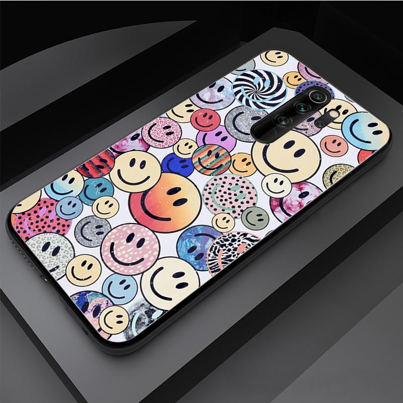 

Чехол для телефона из закаленного стекла со смайликом для Redmi Note 5 6 7 8 Pro Note8T Note9S Redmi8 9 Redmi Note 7