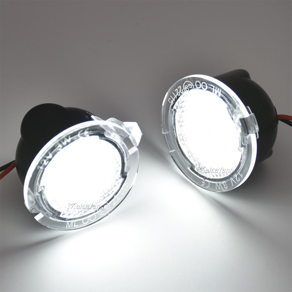 2Pcs Canbus No Error LED Side Mirror Puddle Lights For Ford F150 Mondeo Mk5 Mustang Edge Explorer Expedition Flex 6000K White Dome Lights 6
