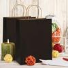10pcs Black Kraft Paper Gift Bags with Handles Perfect for Retail Shopping, Party Favors, and Gift Packaging - Eco-Friendly Reusable Gift Totes