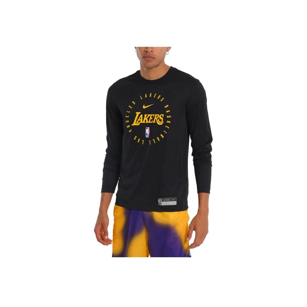 Nike Maglietta a maniche lunghe con logo moda FW24 Los Angeles Lakers Uomo top Nero HF0770-010