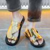 FUQIAO Gold Men Slippers 2024 Summer Outside Slides Plus Size Casual Fashion Party Beach Shoes Comfortable Breathable Sandals