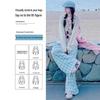 Women's Blue Plaid High-Waisted Loose-Fit Yamamoto Pants - Petite, Casual Wide-Leg, Spring/Autumn 2025 Collection.