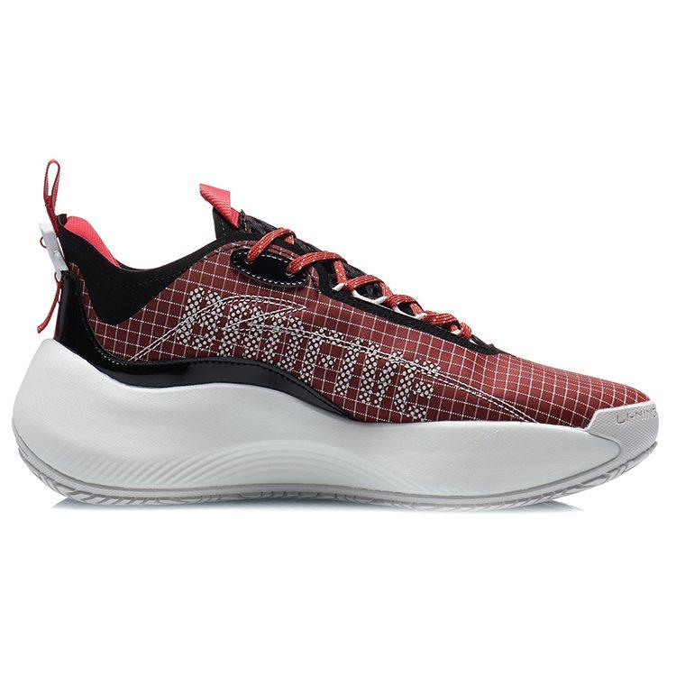 Li Ning Badfive 1 Basketball Shoes Men's Low Top Chinese Paintings Red AGBR001-2