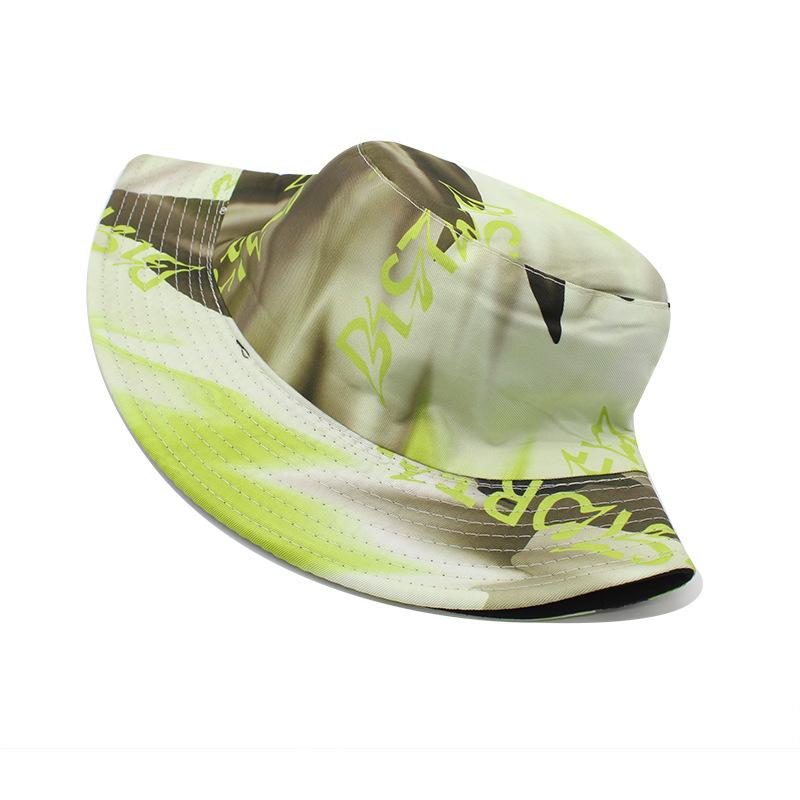 Outdoor Sun Hat Digital Printing Bucket Hat Colorful Double-Sided Basin Hat Smudged Bucket Hat Couple Vacation Sun Protection Hat