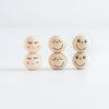 20Pcs Smiles Wood Beads Natural Wooden Beads for Crafting, Hole Round Wooden Smiles Face Beads Set for DIY Decorations