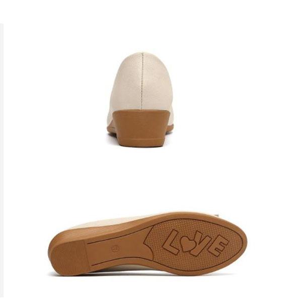 Single Shoes Leather Shoes Women's Flat Shoes Slope Heels Work Shoes Korean Women's Shoes Bean Shoes Women's Summer Shoes